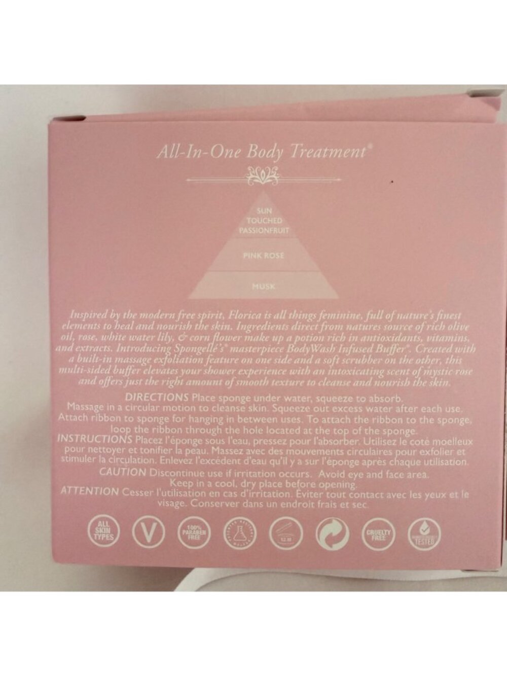 Florica By Spongelle Jude Rose Body Wash Infused Buffer 22+ Washes 4 oz Exfoliat - Picture 9 of 9